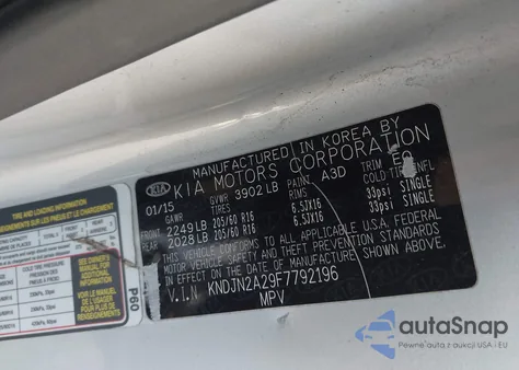 2015 Kia Soul from USA, damaged, VIN KNDJN2A29F7792196